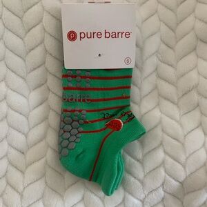 Pure Barre Green and Red Watermelon Grip Socks [Small]